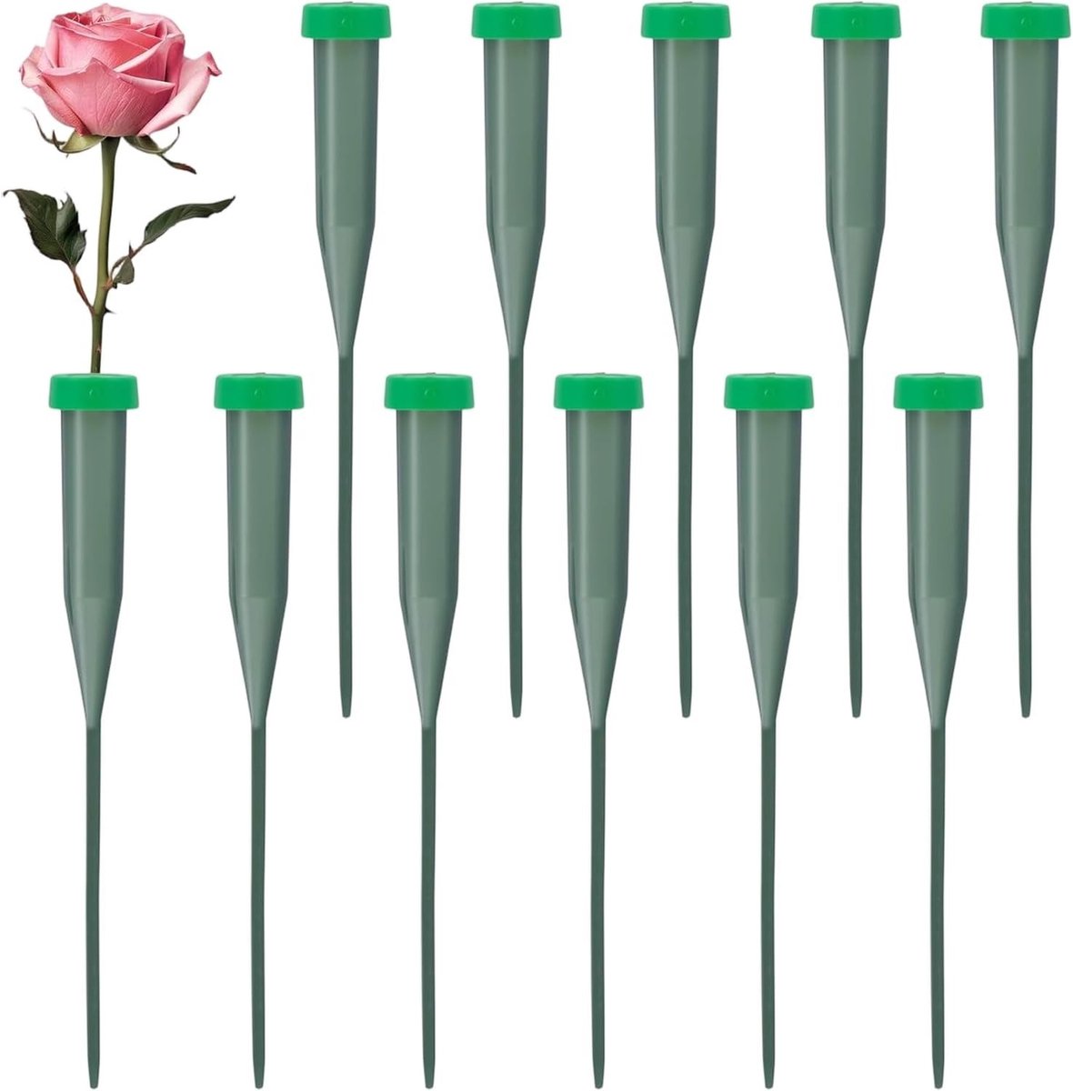 10 stuks kunststof bloemenbuisjes met deksel, 14,5 cm voor het conserveren van snijbloemen en bloemstukken