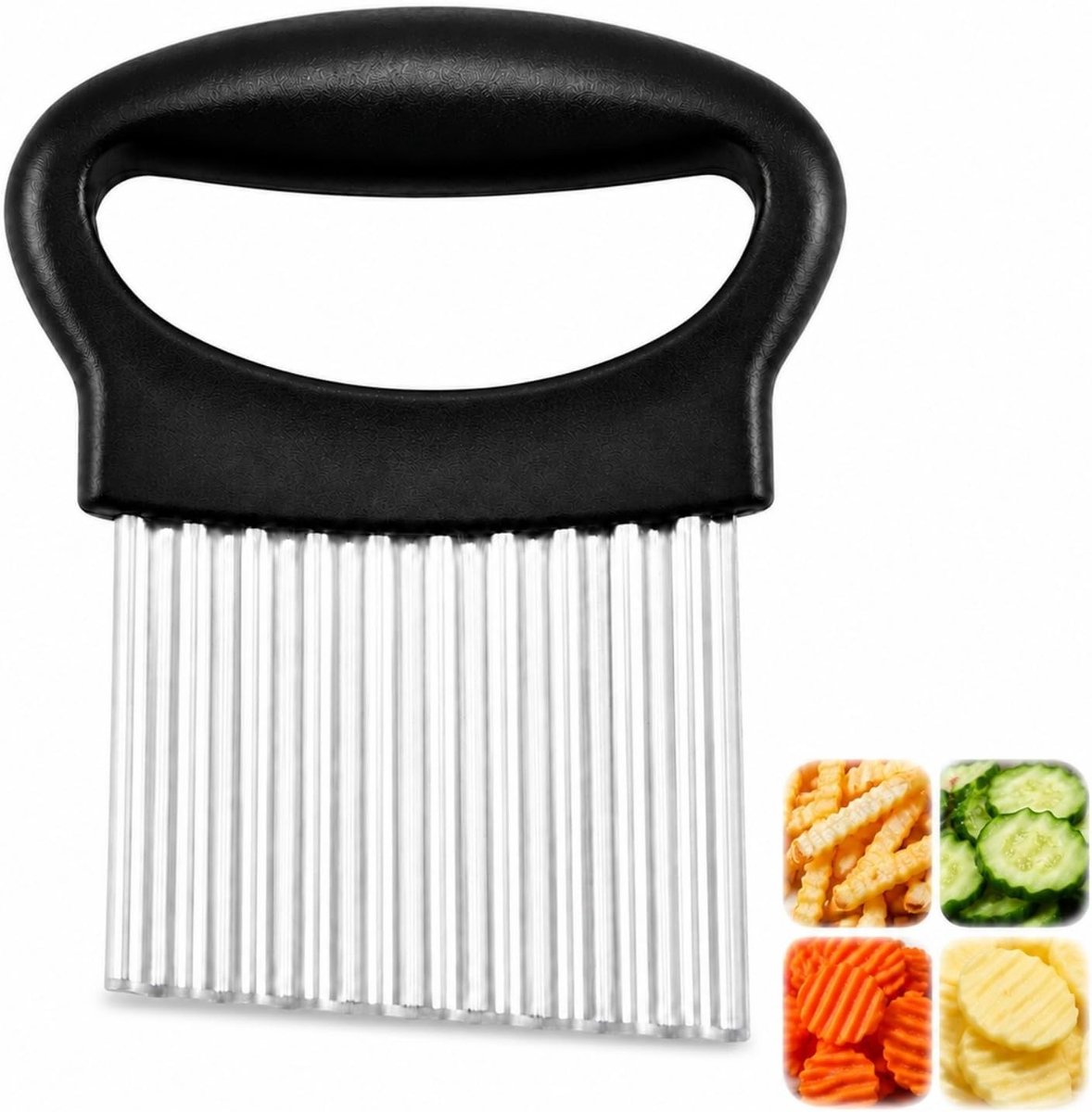 Golfmes 13cm Aardappelsnijder en Frietmesje van RVS voor Groente, Fruit en Keukenaccessoires