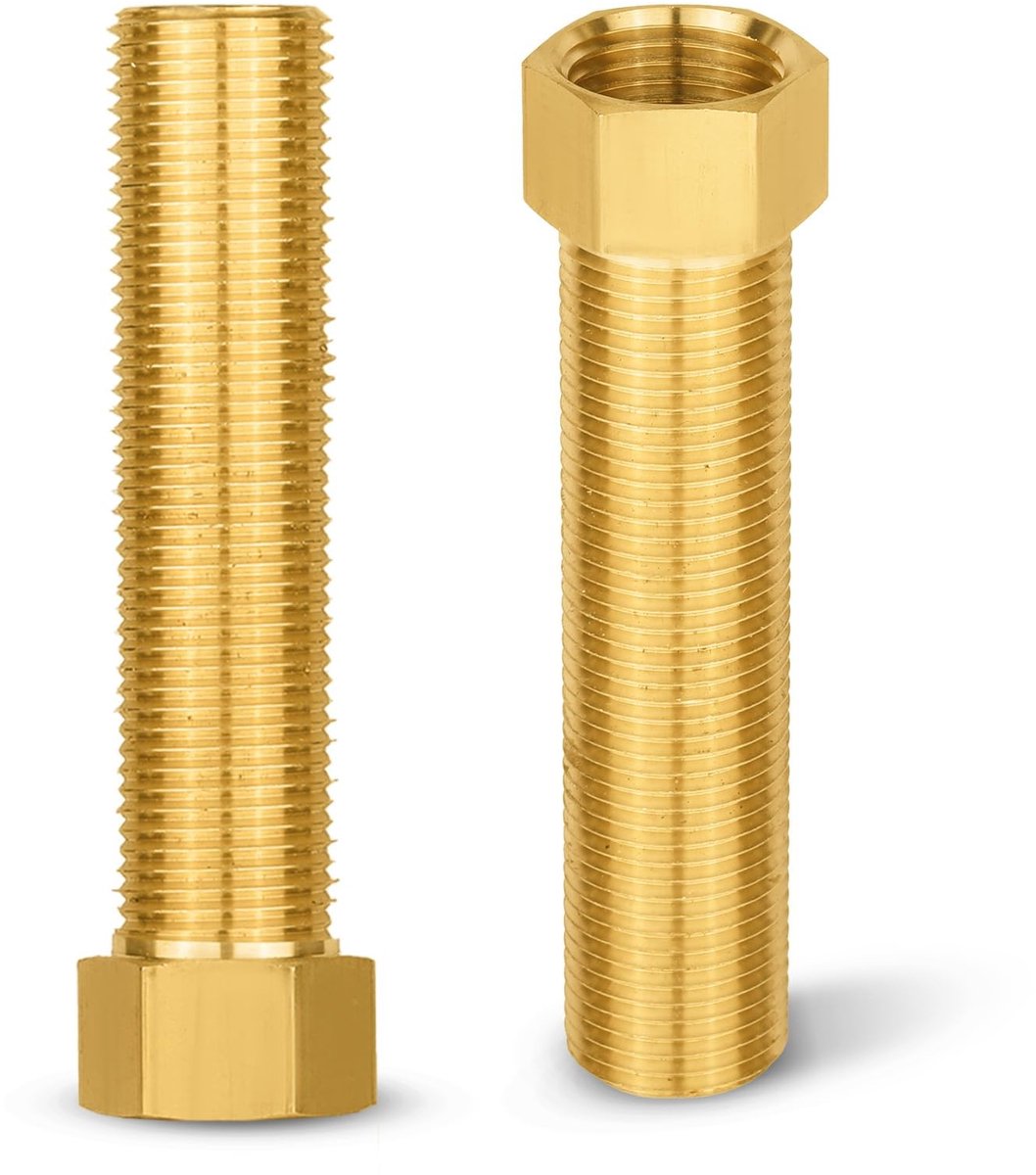 2-Pack Messing Pijpconnectoren - 1/2" Adapter