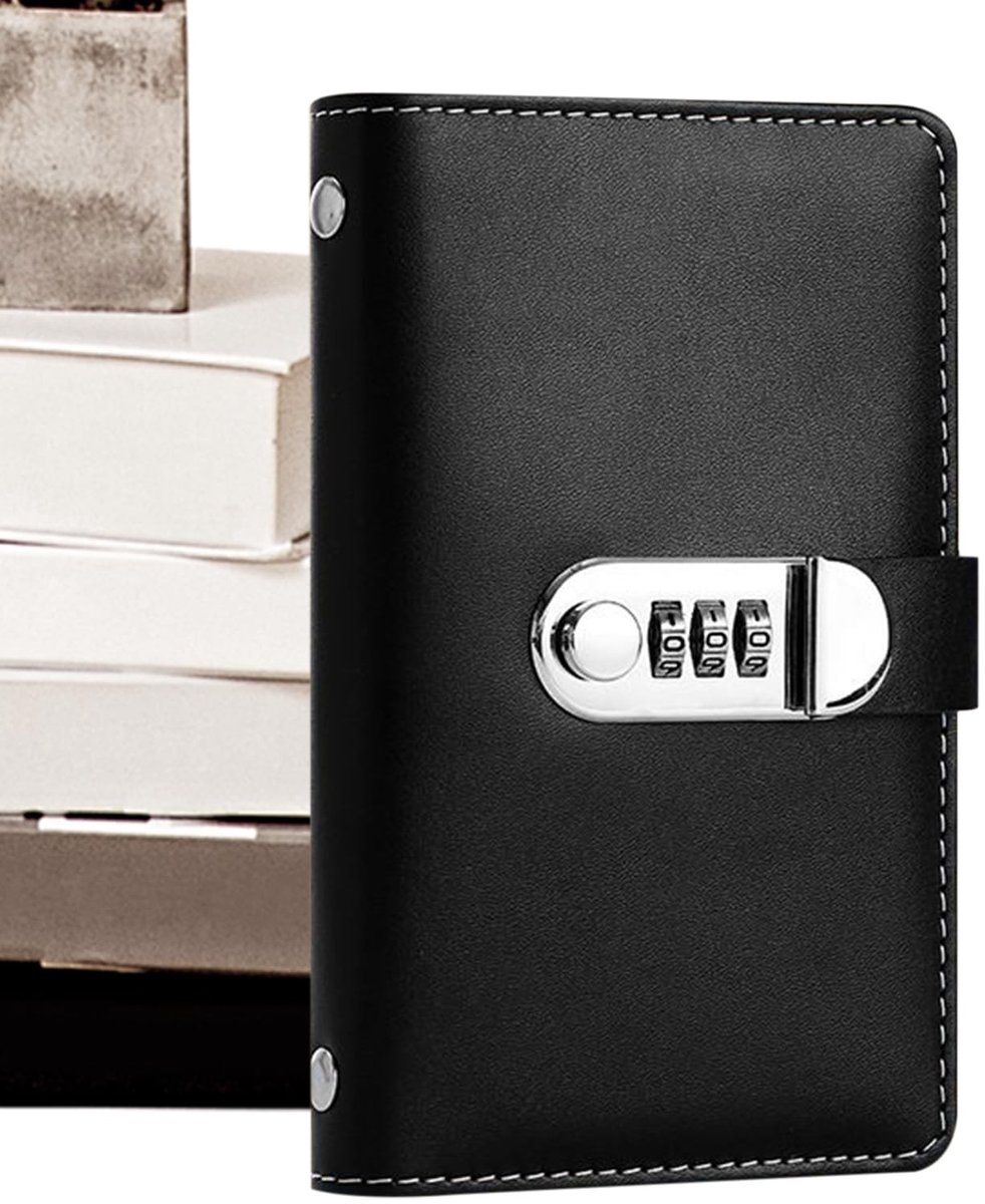 Cash Savings Book - A6 leren omslag met combinatie-slot - 100 enveloppen