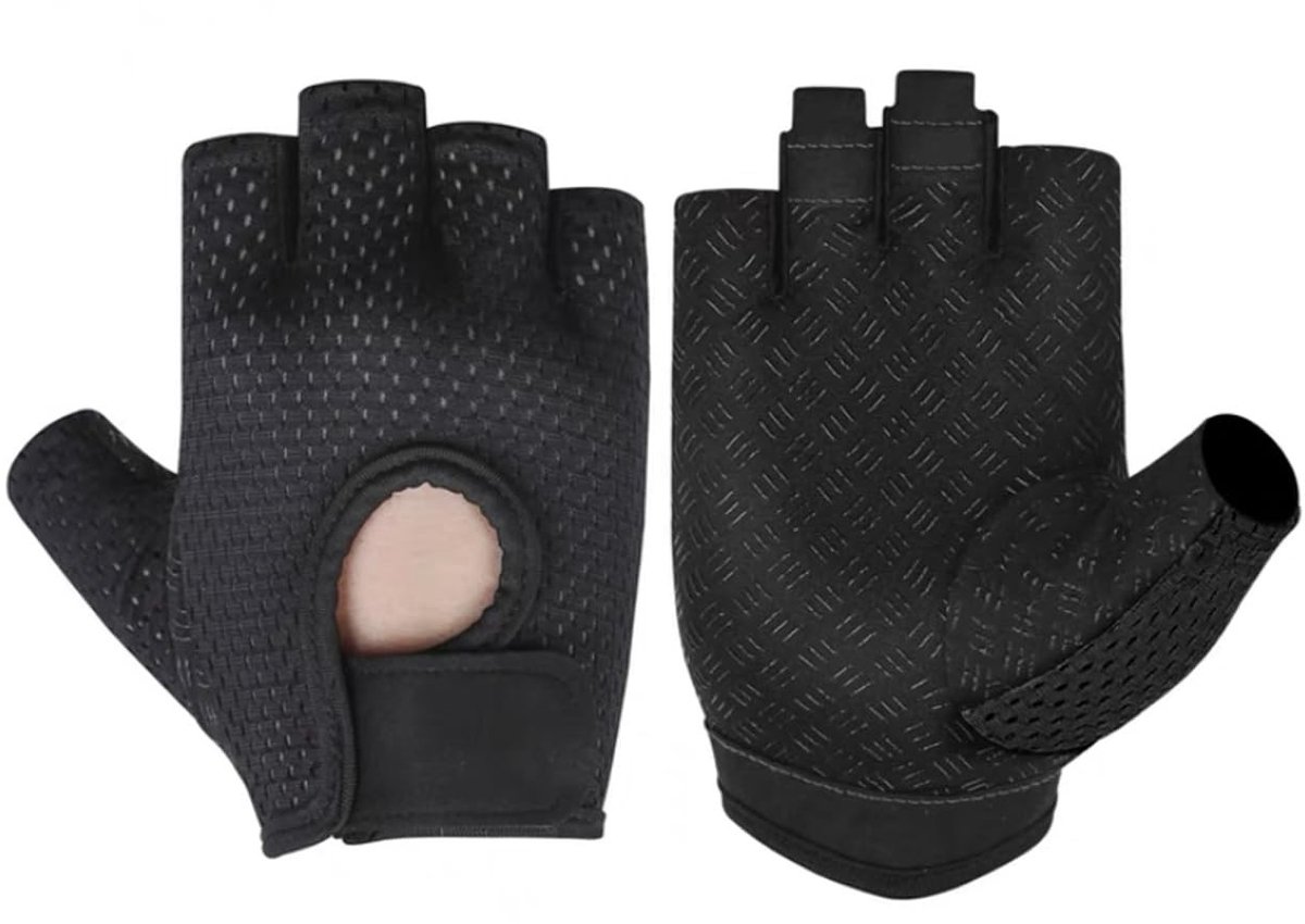 Gewichtshandschoenen voor Dames - Antislip Gym Grip - Maat M - Zwart