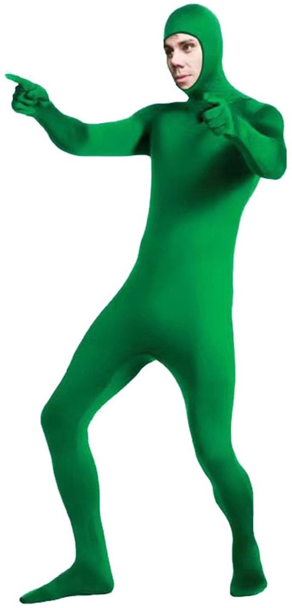 Stage Jumpsuit Cosplay met Kap - Groen 180cm