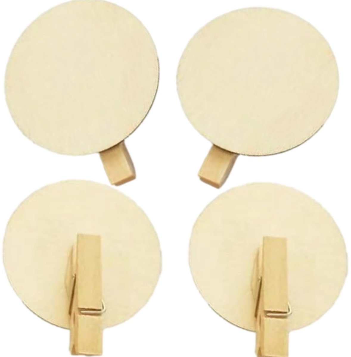Decoratieve Houten Knijpers met Ronde Schijf - 50 Stuks