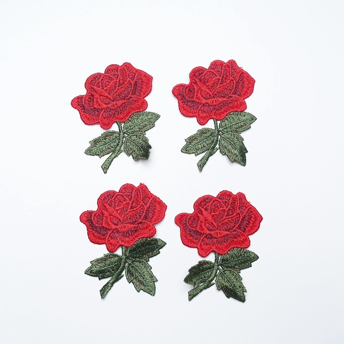 Wateroplosbare Borduurpatches - Rozen Decoratie - 4 Stuks