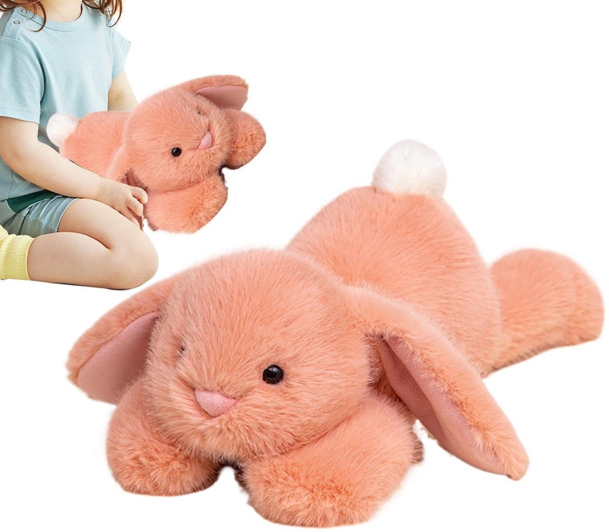Pluche Konijn - Liegende Knuffel - Roze