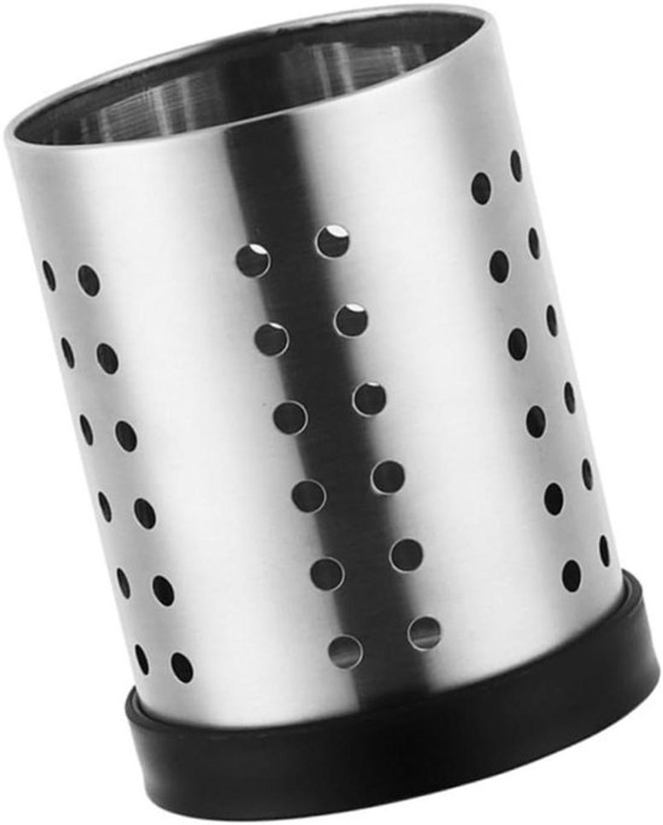Droogrek Keukengerei - Bestekhouder Organizer - Aanrecht Opbergen - Roestvrij Staal - 13x9.9x9.9cm - Zilver