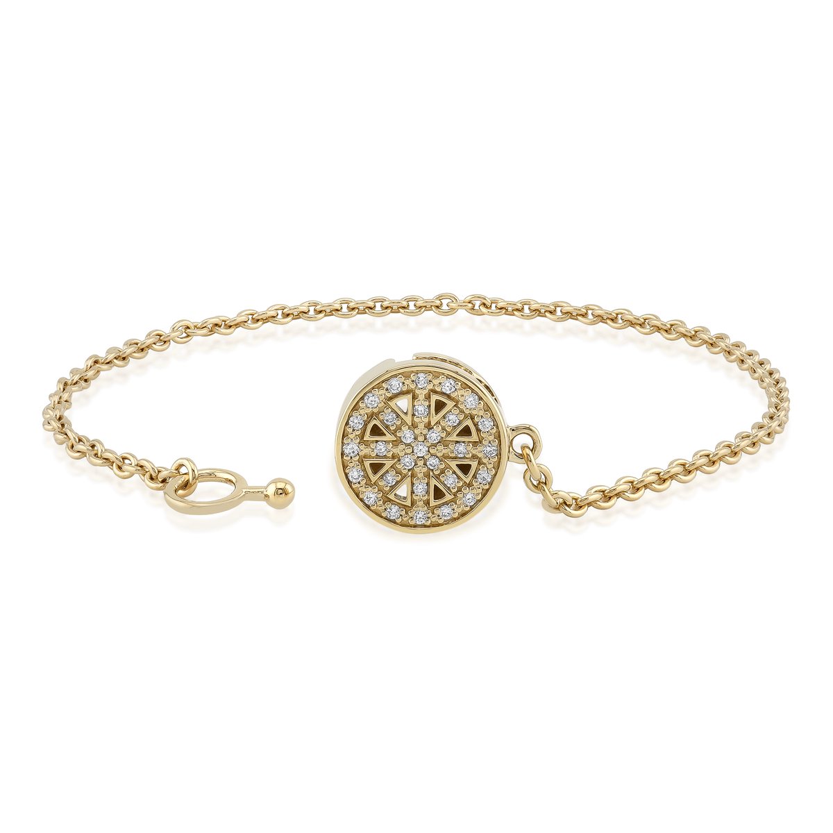 Cavill - Vergulde 925 Sterling Zilveren Armband - 41 Afrikaanse SI1 Diamanten Ronde Briljant Pavé - 0,153 ct - Elegante Zilveren Armband met Diamant