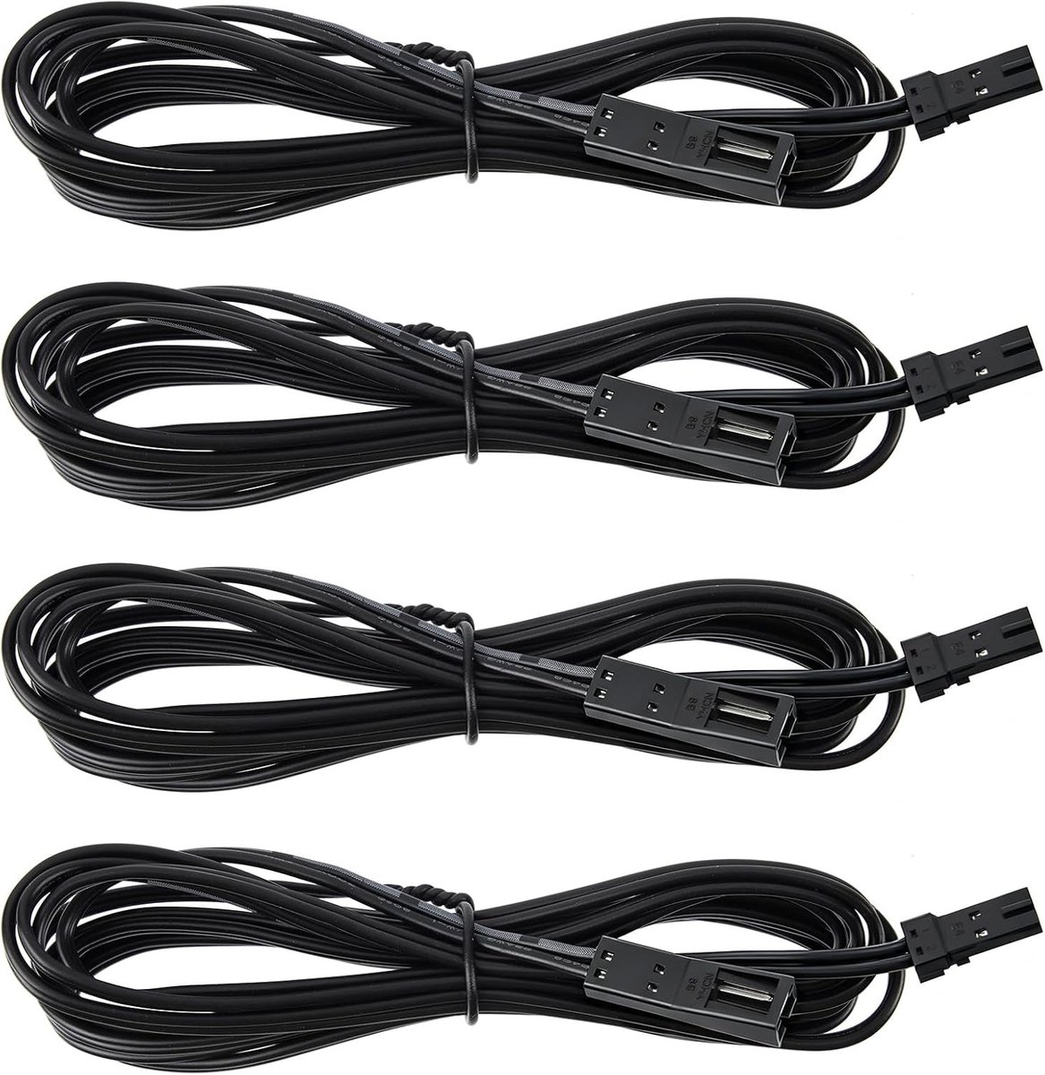 Set van 4 Flexibele LED Verlengkabels van 2 Meter met Mini Plug, 2-Pins Aansluitkabel voor LED Verlichting