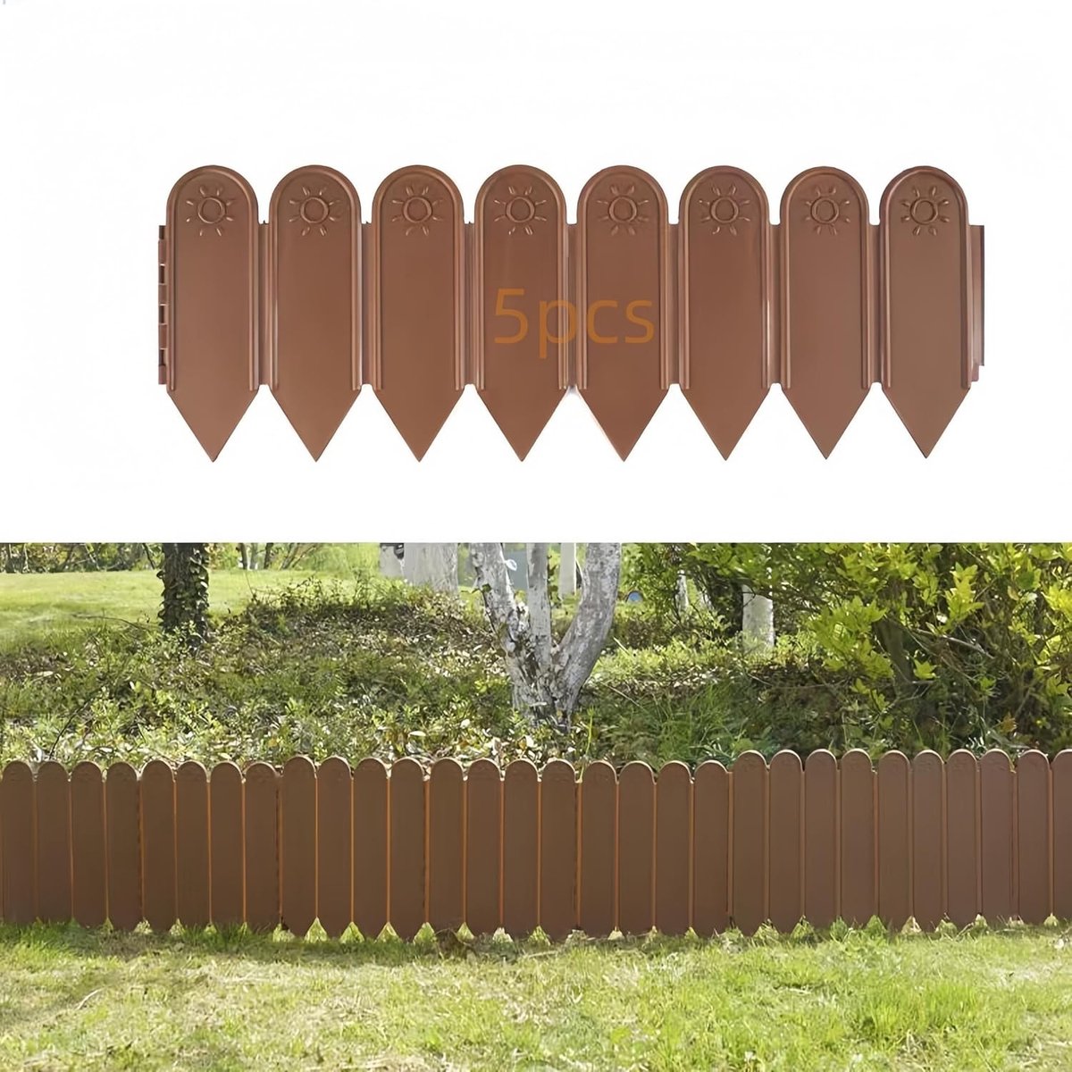 Tuinscheiding van 2 meter, Plastic Border voor Tuinbedden, Tuinlandschap Randen, Grasrand en Bloembed Omheining