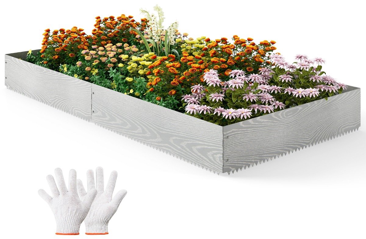 SureDeal® - Tuinier - Tuinafscheiding Gegalvaniseerd Metaal - 110x22 cm - Zilver
