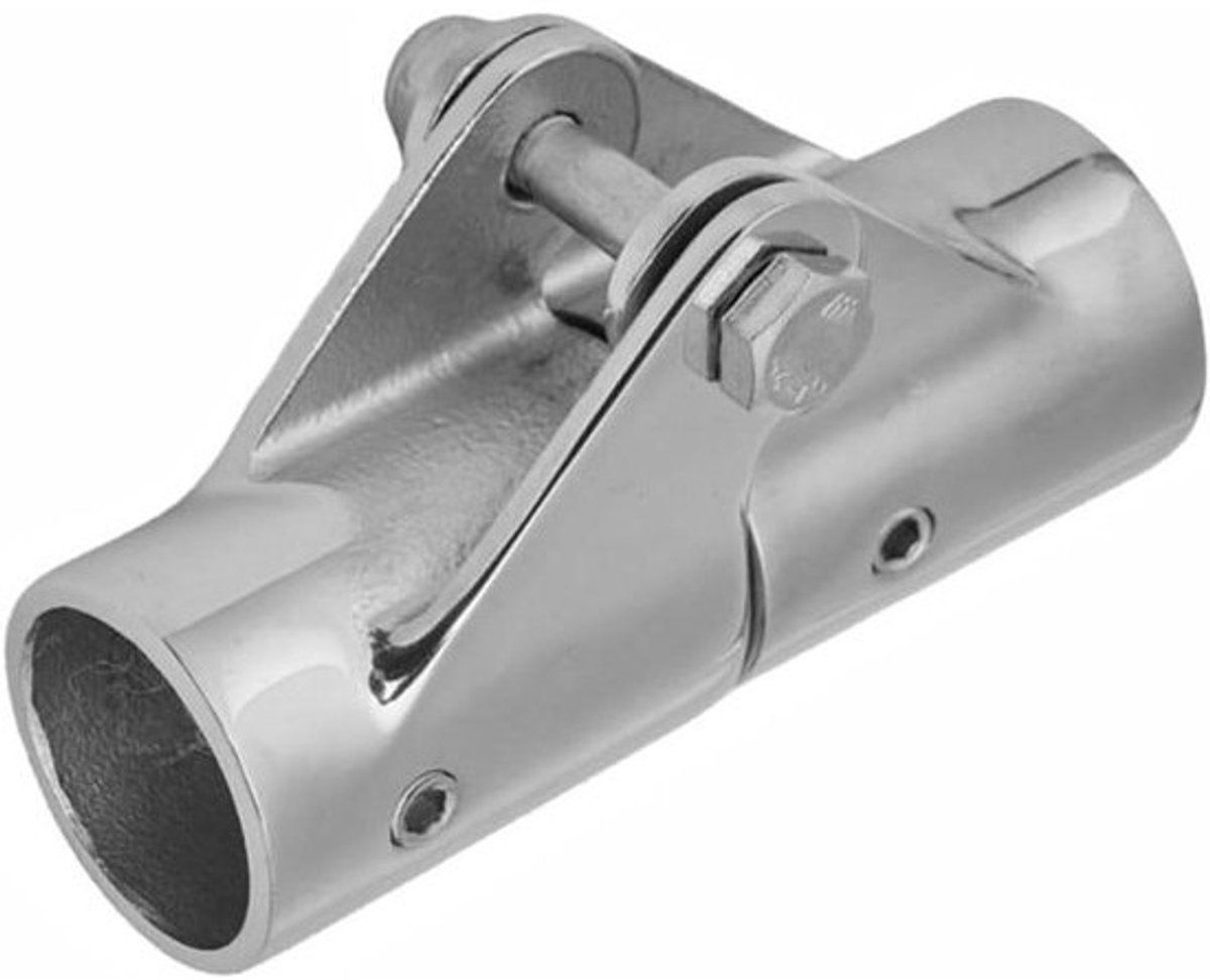 Boot Pijp Connector - Scharnierkoppeling Vouwbaar - Varen Accessoires Monteren - Draaibaar Ontwerp - 25 mm Buis - Zilver