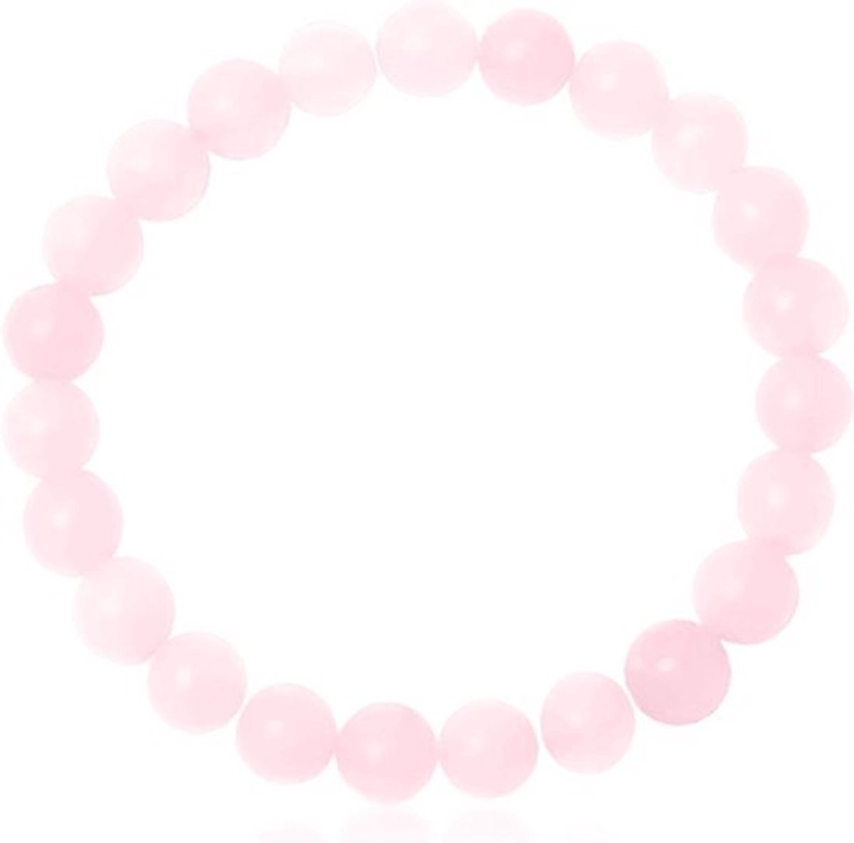 Natuurlijke Full Flesh Pink Crystal Armband - 1 stuk, 8 mm, verstelbaar