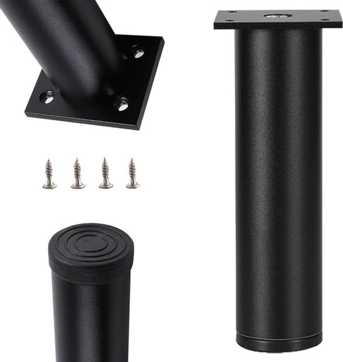 Tafelpoten - Meubelpoten Bankpoten - Meubels Versterken - In hoogte Verstelbaar - 40 cm - Zwart