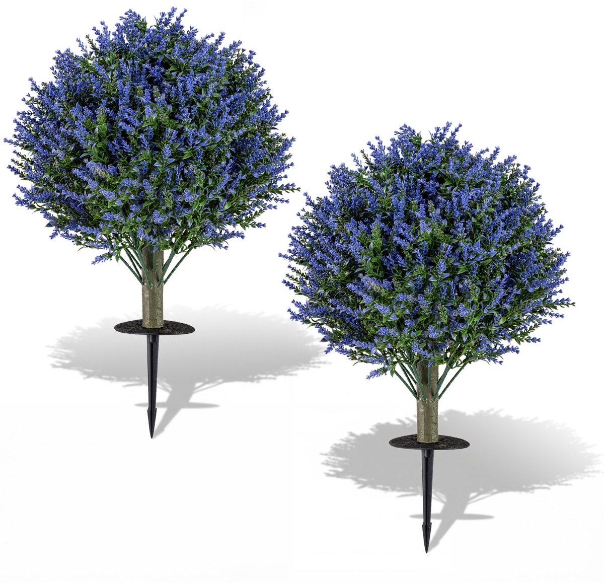 SureDeal® - Kunstplant - Kunstmatige Lavendelplanten - Grondpen Kunstplanten - Groenblijvende Bladeren - Stengels - 34x60 cm - Paars + Groen