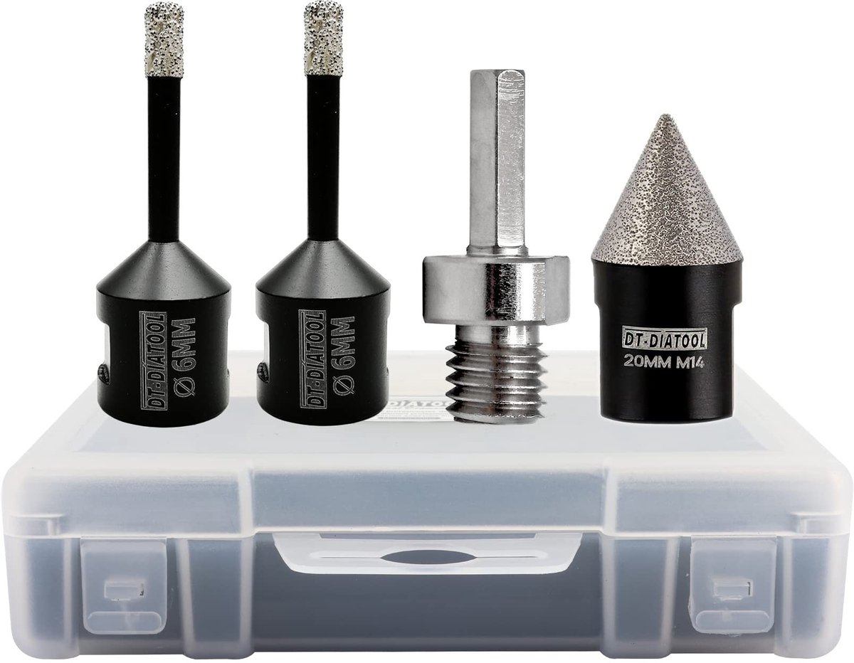Diamant Boor Set 6/6 mm en 20 mm - Inclusief Hex Adapter voor Keramiek en Marmer