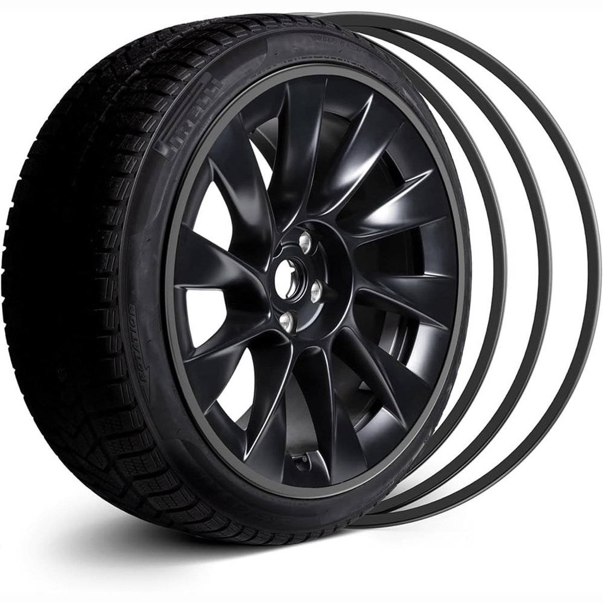 Velgenbeschermer - 4 Stuks - Zwart - 19 Inch