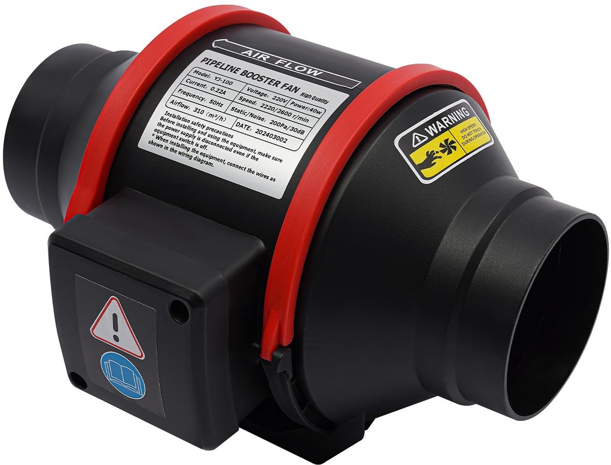 Buisventilator 40 W met Afstandsbediening - 310 m³/h - Stil en Efficiënt