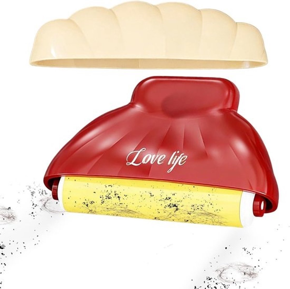 Huisdierharenroller - Plakroller Lintroller - Kleding Reinigen - Herbruikbaar Met Deksel - 6x7x8 cm - Rood