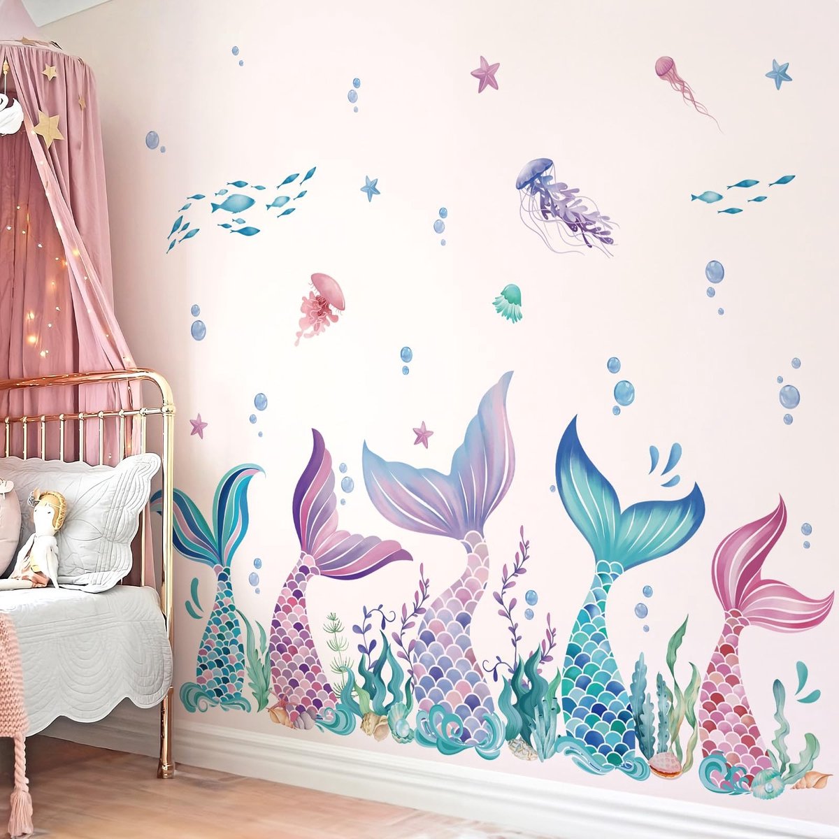 Solidchoice - Zeemeermin Wandstickers voor Baby- en Meisjeskamers