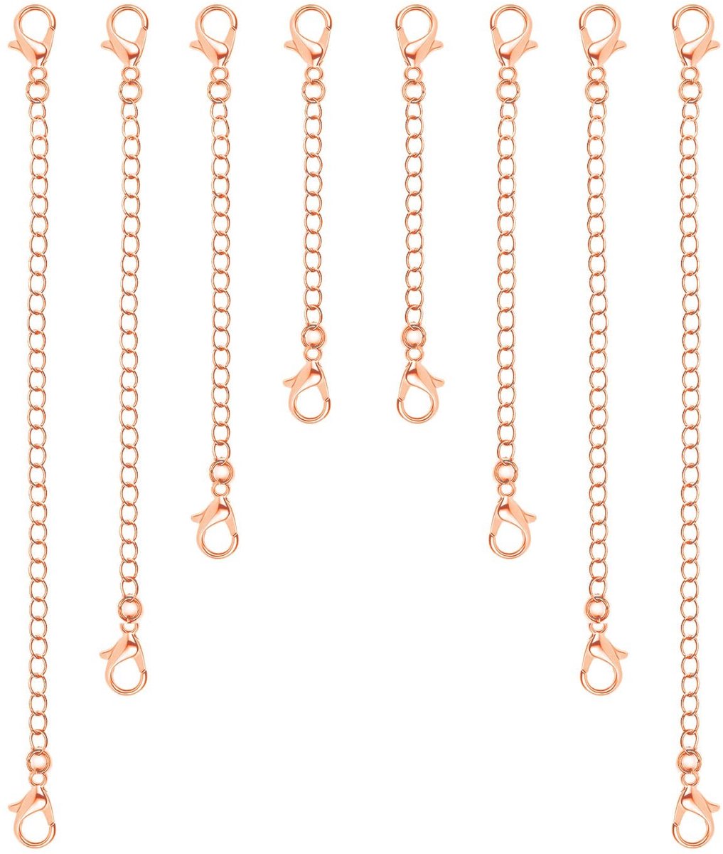 Solidchoice - Set van 8 Roségouden Sieradenverlengers voor Kettingen en Armbanden