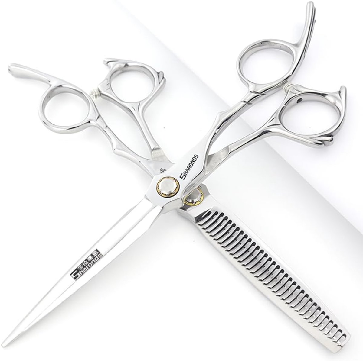 6/6.5 Inch Sharonds Hair Trimmer Professional Japanese 440C Cutting Scissors Efficient Scissors Scissors Comb - ShopVlot