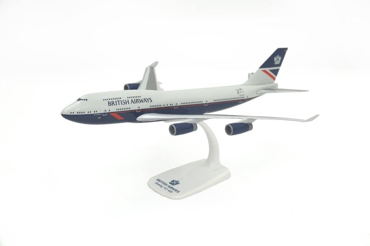 British Airways B747-400 Retro LIvery Landor 1:250 Scale Plastic Snap-Fit Model - ShopVlot