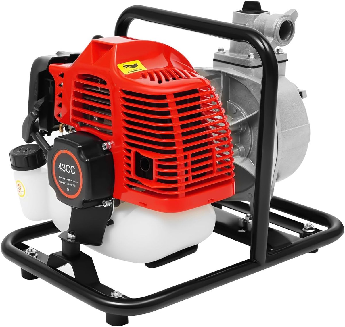 1 inch benzine-waterpomp, 43 cm³, tweetaktmotor, vuilwaterpomp, 1,25 kW, zelfaanzuigende waterpomp met extra - ShopVlot