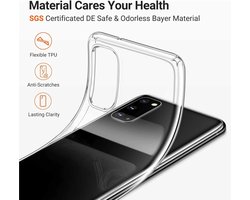 Fairphone 4 (6.3 Inch) Case with 1 x Tempered Glass Screen Protector, Ultra Thin Shockproof TPU Semi-Transparent Soft - ShopVlot