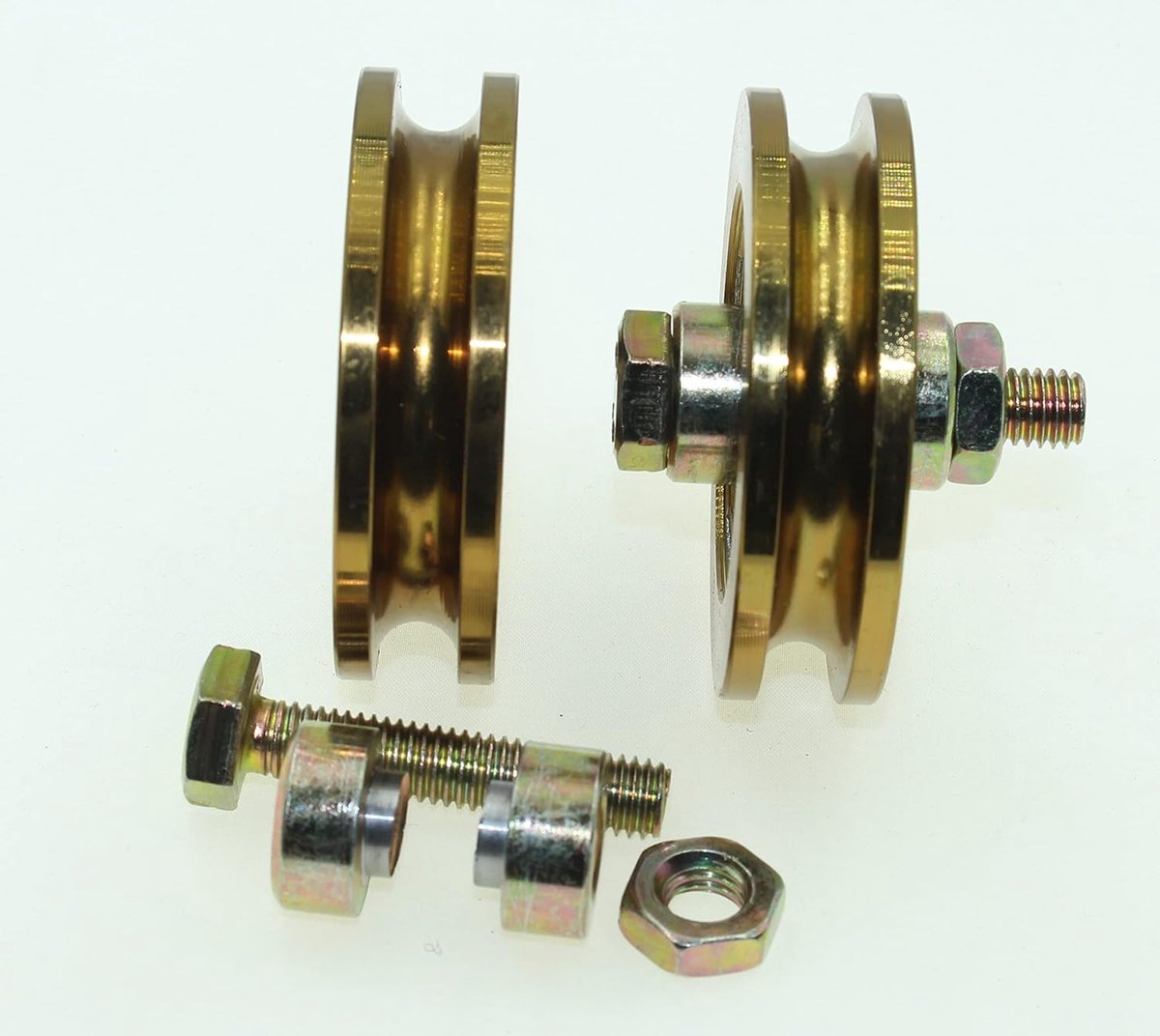 Packing of 2 sliding door wheels 59mm Diameter Round Groove Steel Made in EU 8mm Groove- 10mm Bearing - ShopVlot