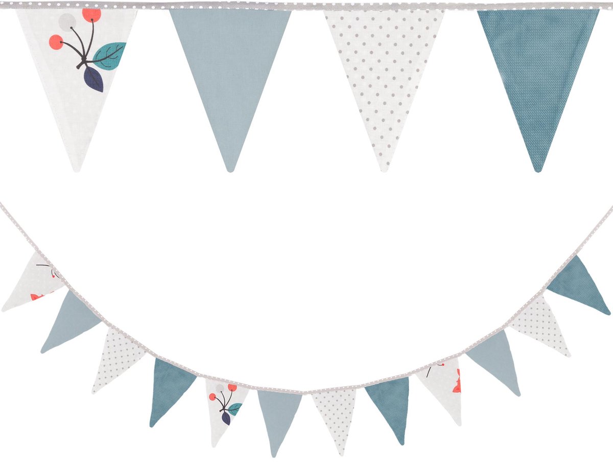 Wimpelketting Wimpelslinger Vlaggenlijn Kinderkamer - 350 cm 12 Driehoeken - Weerbestendige Stofdecoratie voor Verjaardag Feest Tuin Binnen Buiten Herbruikbaar Wasbaar