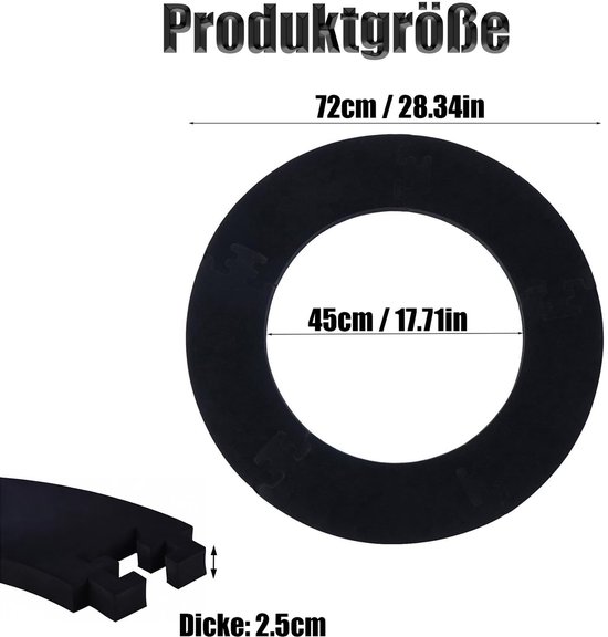 Dartboard Catchring Surround 45 cm - Veiligheidsring voor Dartbord, Wandbescherming en Backboard Bescherming van EVA Materiaal van Merkloos — afbeelding 5
