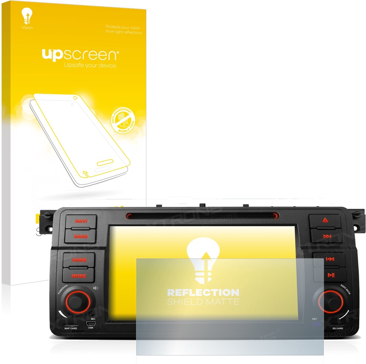 upscreen - Screenprotector voor Xtrons PQ7046B - Folie Beschermfolie anti glare matte