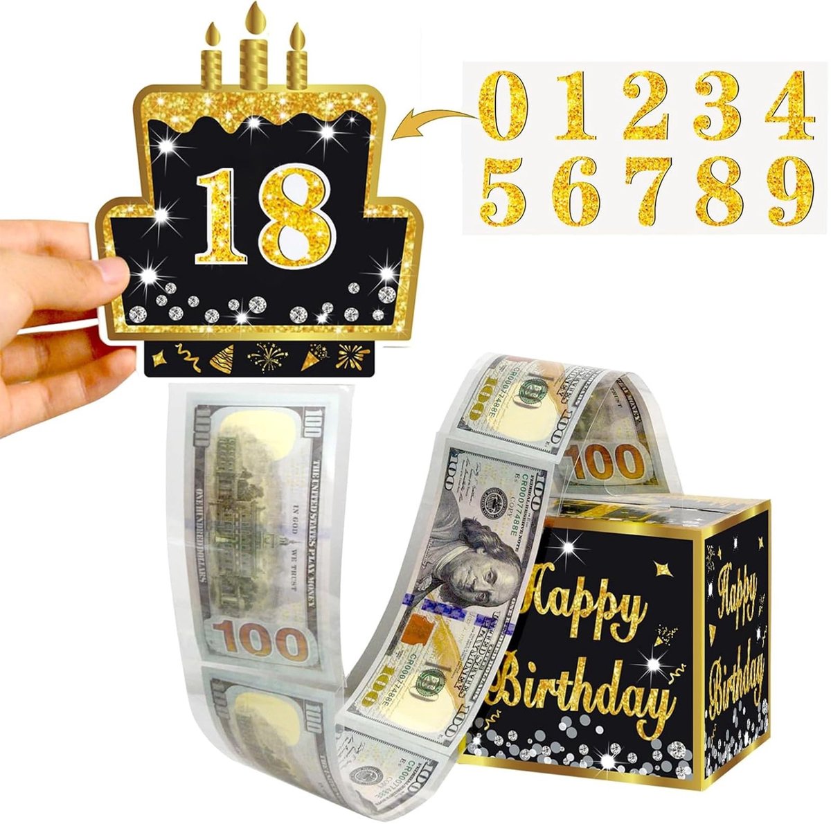 Solidchoice - Verjaardag Geldgeschenk Doos, Geld Cadeau Box voor Feestjes