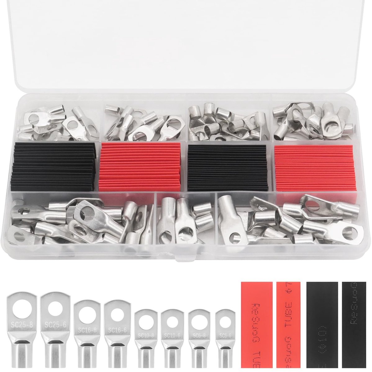 Solidchoice - Set van 70 Ringkabelschoenen en Krimpkousen