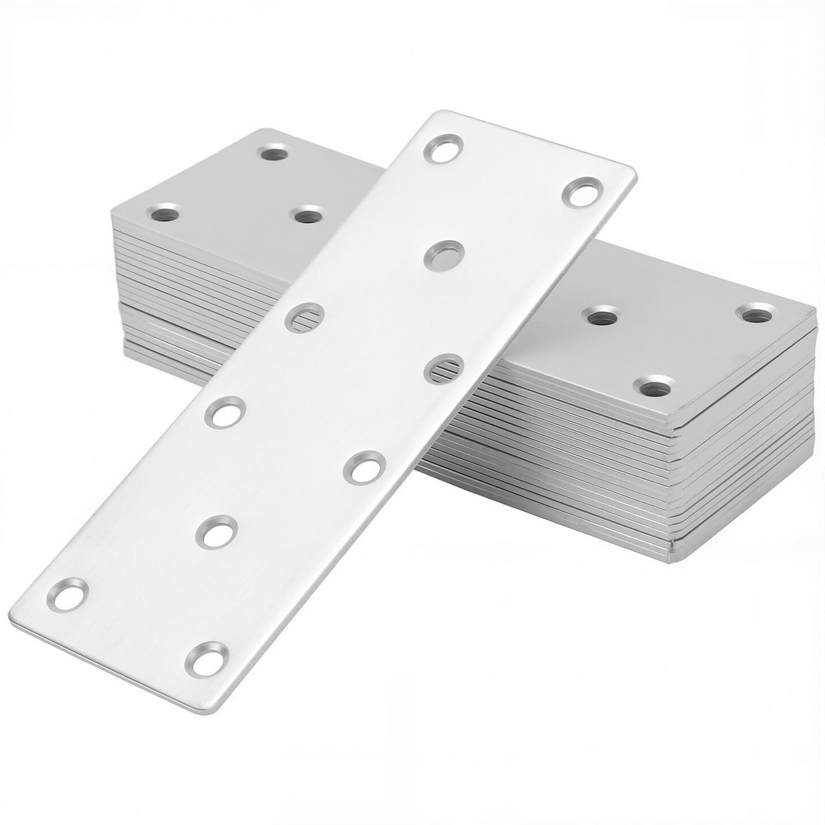 Solidchoice - 20 Stuks Platte Verbindingsplaten 140 x 50 mm Roestvrijstaal