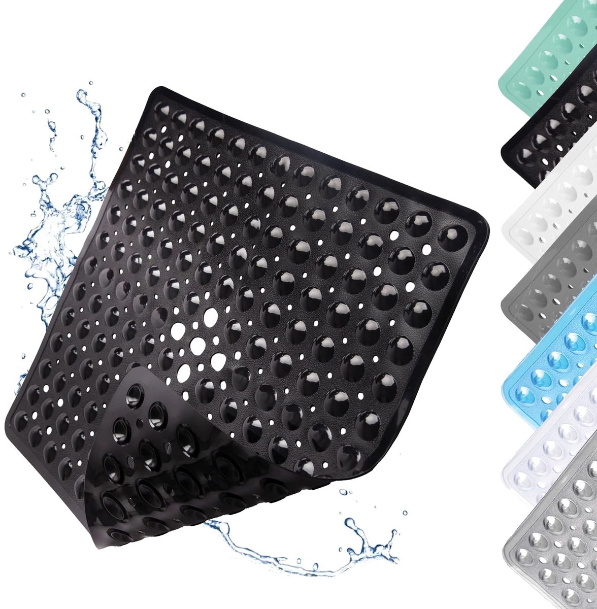 Solidchoice - Antislip Douchemats met Afvoergaten en Zuignappen 53 x 53 cm