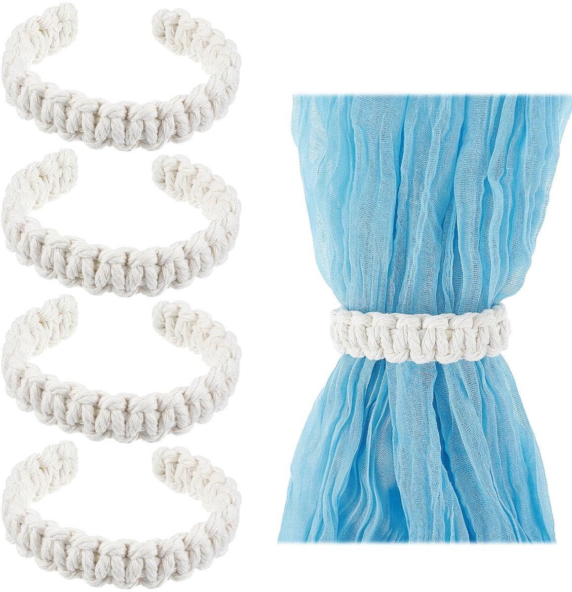 Solidchoice - Set van 4 Boho Gordijnhouders
