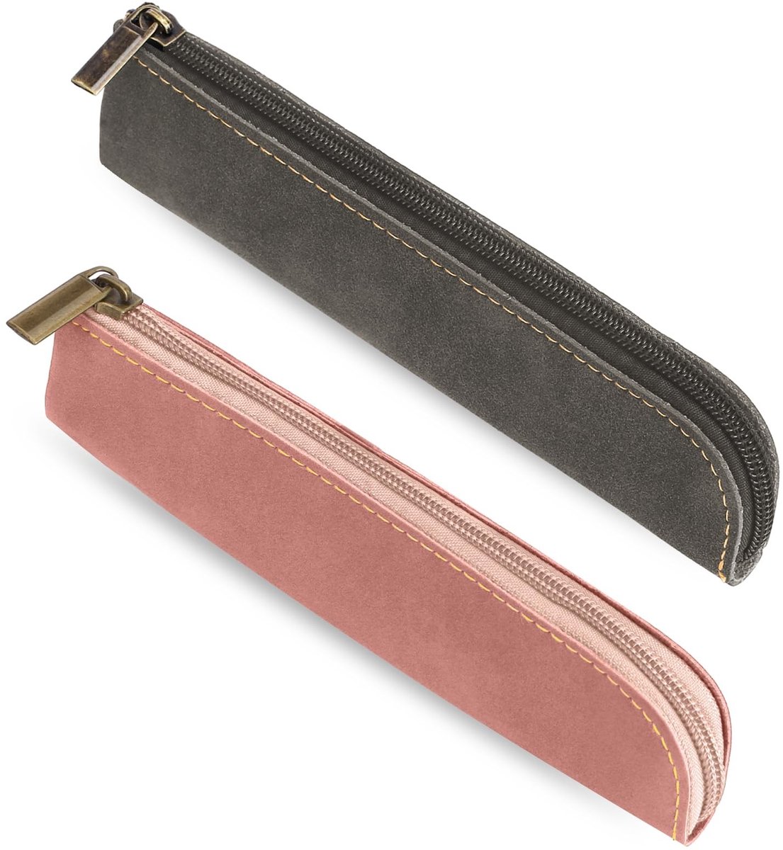 Solidchoice - Set van 2 Slimme PU Leren Pennen Etuis met Rits
