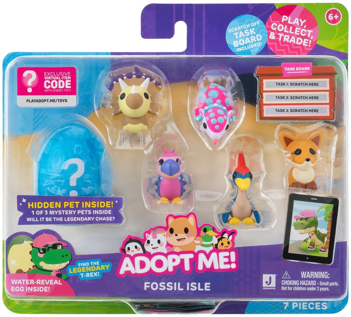 Solidchoice - Figuurenset voor Kinderen, Set van 6 van Fossil Island met Spelcode