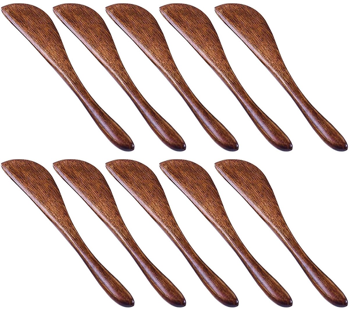 Solidchoice - Set van 10 Houten Botermessen, Ideaal voor Keuken en Tafels
