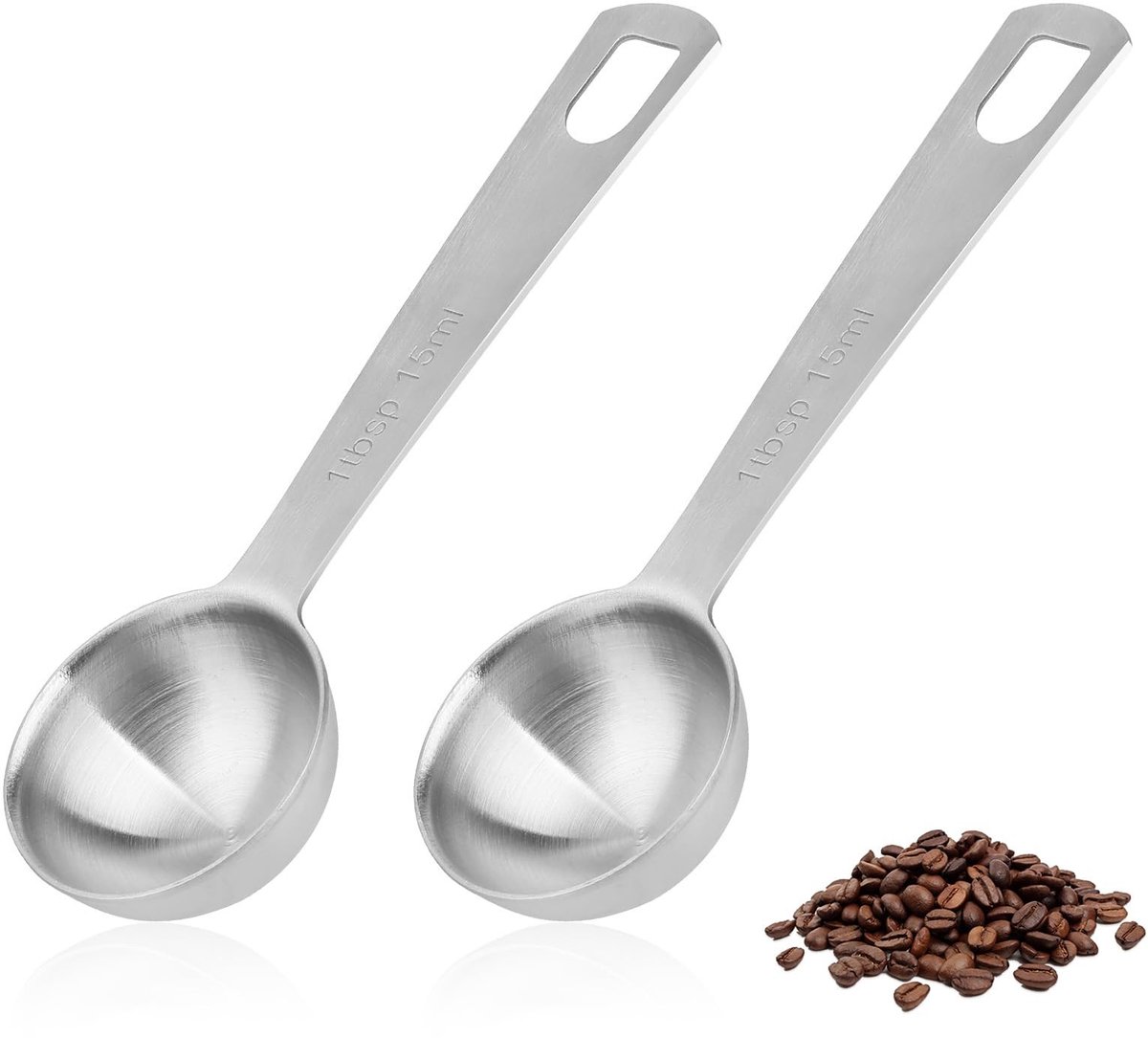Solidchoice - Set van 2 RVS Maatlepels voor Koffie