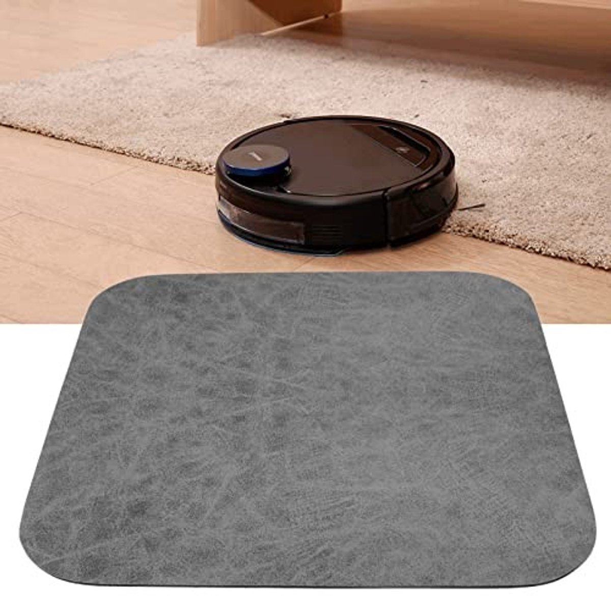Solidchoice - Absorberende Mat - Antislip Stofzuiger Mat - Waterdicht en Functioneel - 45 x 20,7 cm - Onderlegger voor Robotstofzuiger - Ideaal voor El...