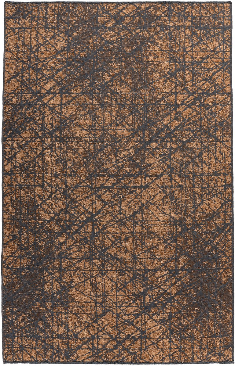 Padiro laagpolig vloerkleed 80 x 150 cm - geel - modern abstract design - geschikt voor vloerverwarming - van polyester