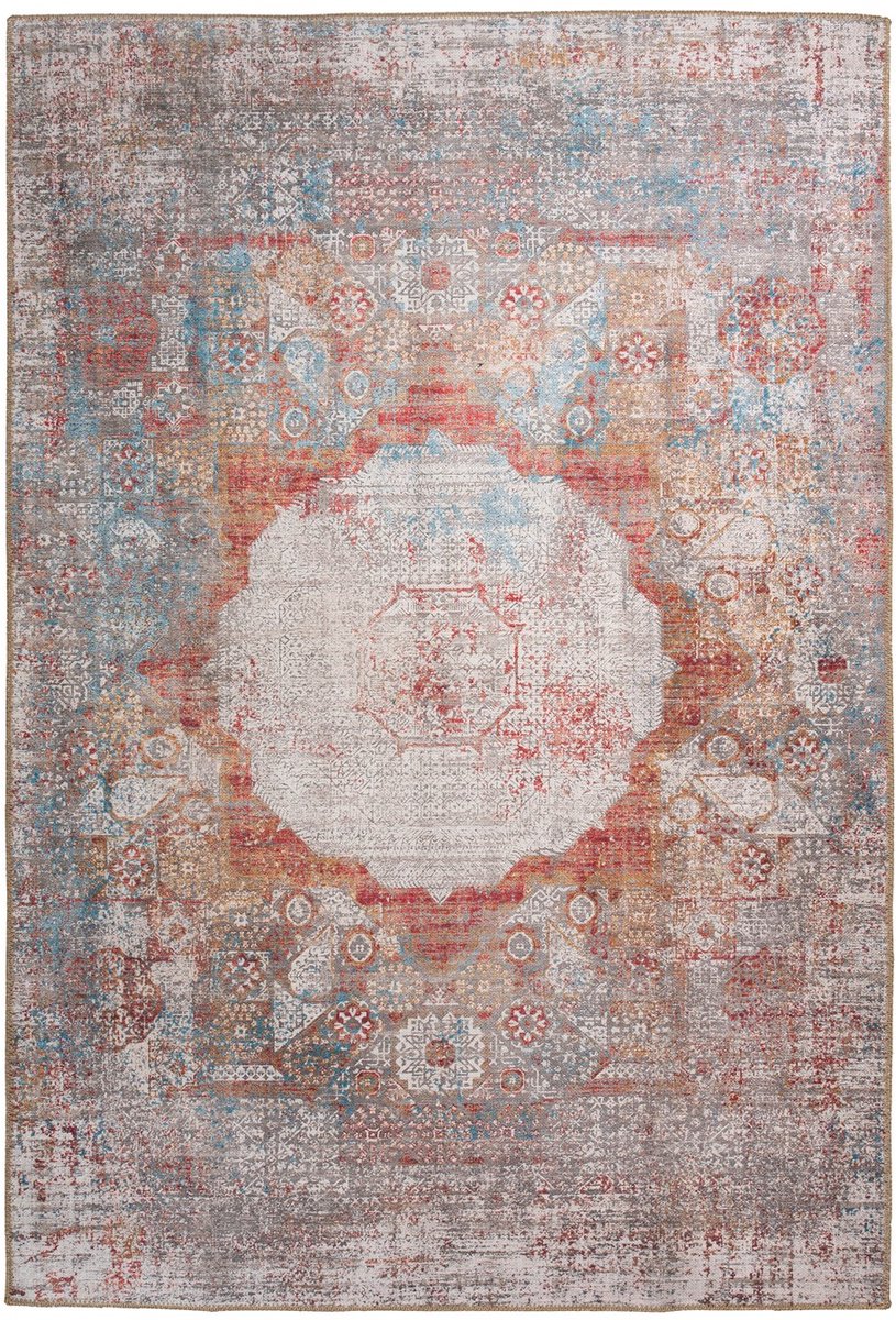 Padiro laagpolig vloerkleed 190 x 290 cm - meerkleurig - modern abstract design - geschikt voor vloerverwarming - van polyester
