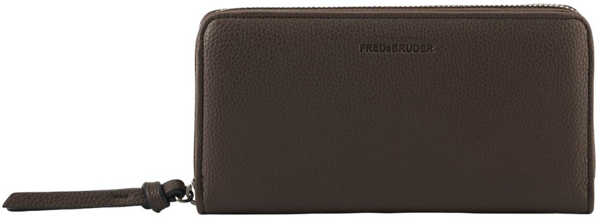 FREDsBRUDER Leren portemonnee My Bestie Long Wallet Dark Brown donkerbruin
