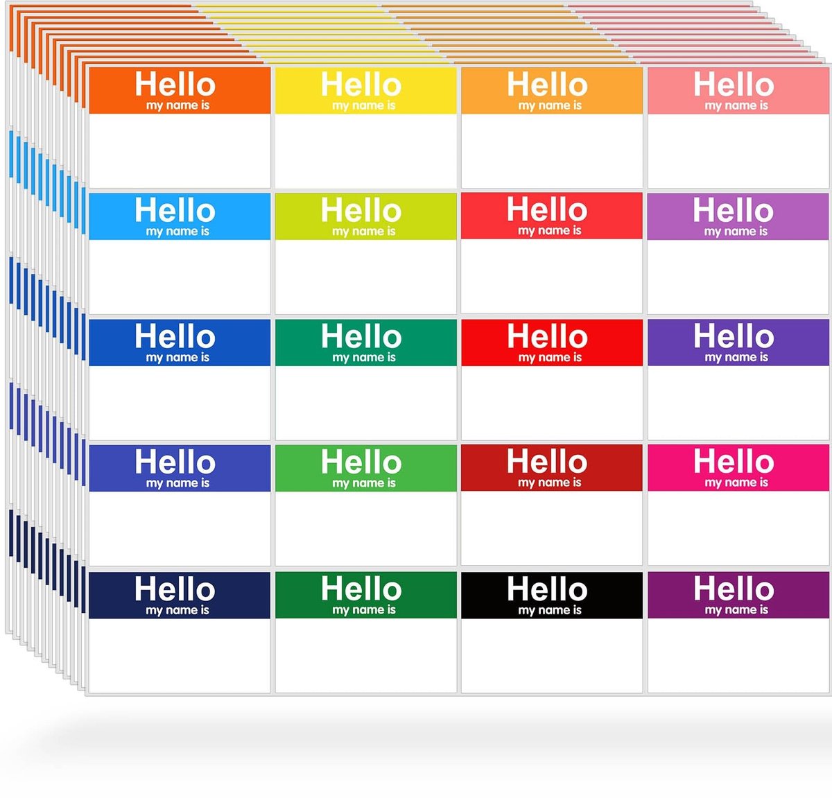 Solidchoice - 300 Stuks Kleurige Naamstickers voor Evenementen