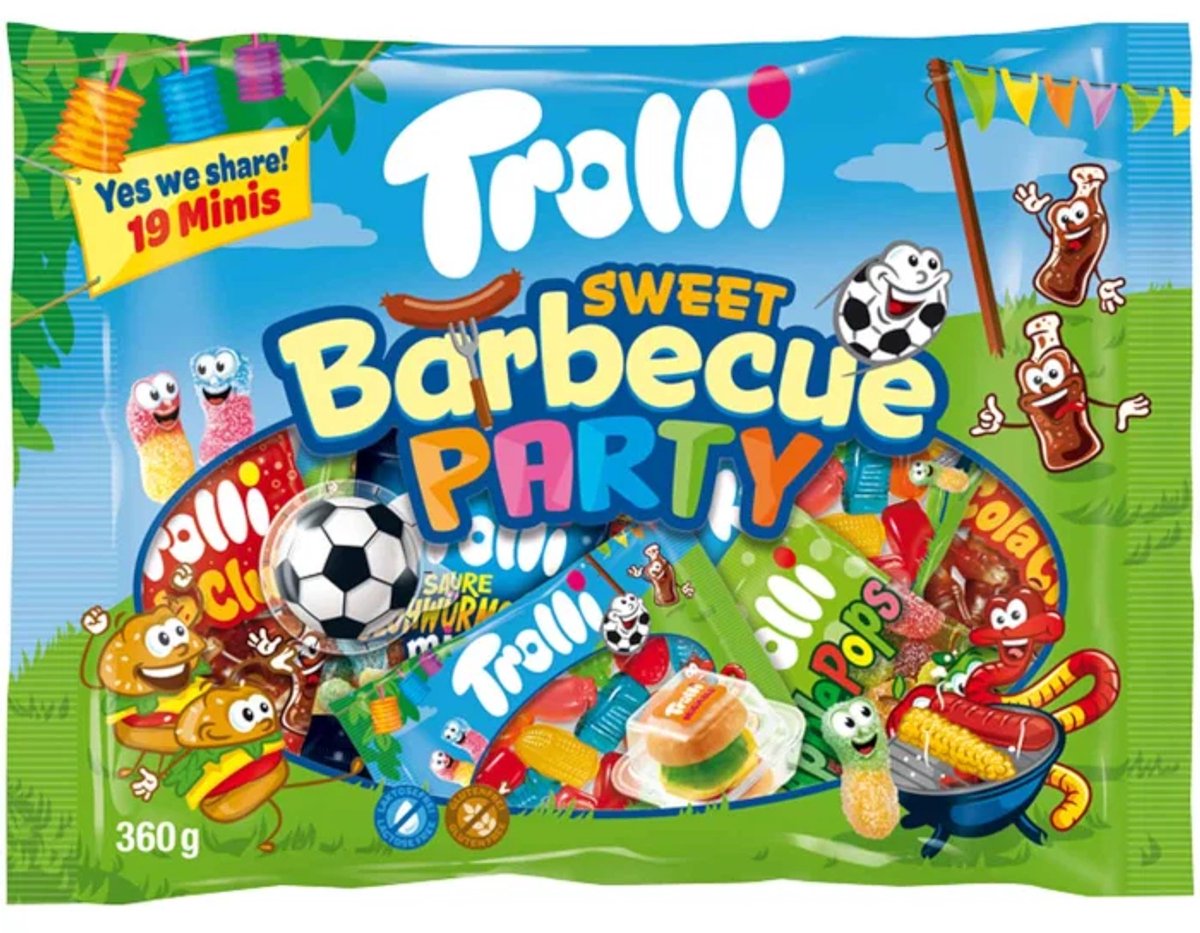 Traktie snoep barbeque party mix 19 mini zakjes