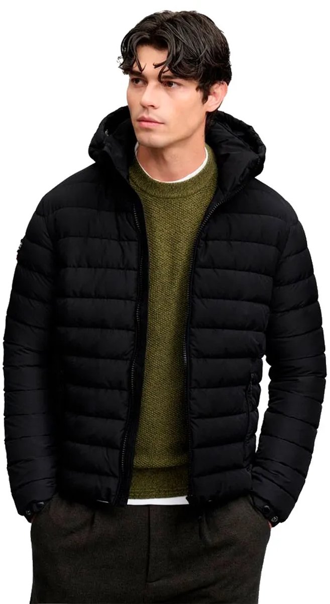Superdry Fuji Midweight Gewatteerde Jas Met Capuchon Heren Gewatteerde jassen Zwart