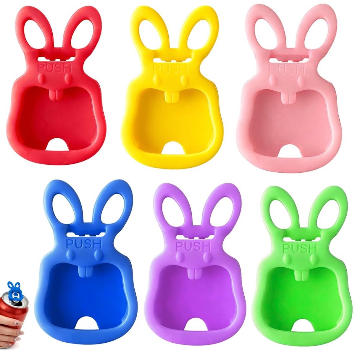 Solidchoice - Blikopener Set van 6 - Herbruikbare Blikken en Deksel Openers in 6 Kleuren