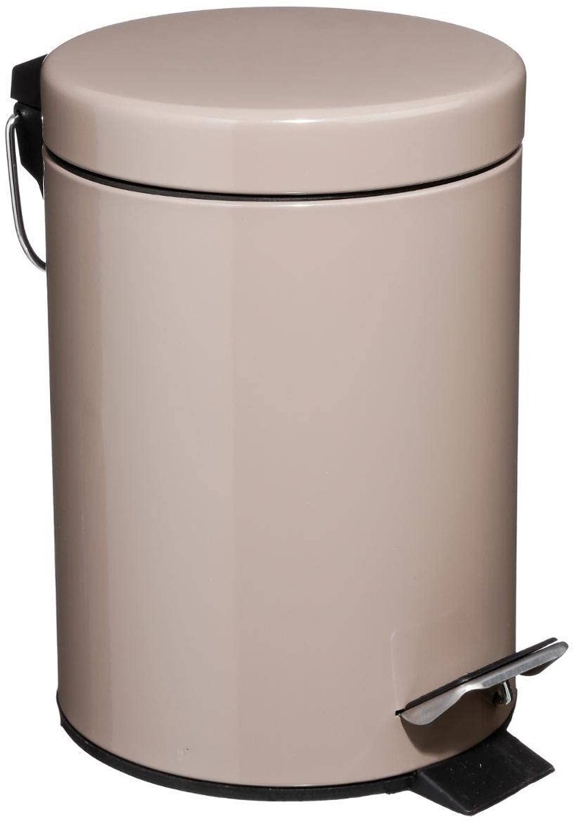 Solidchoice - Vuilnisemmer met Pedaal 3 Liter Taupe